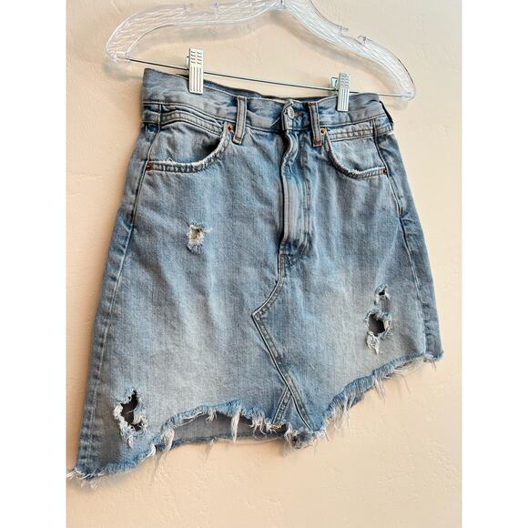 Zara Women Premium Denim Collection High Rise Jean Skirt Size: 5 (Small) - Picture 2 of 7